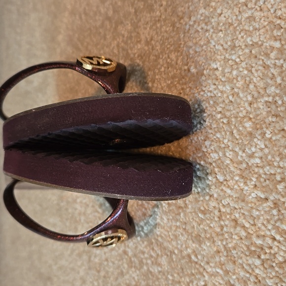 Michael Kors Burgundy Glitter Sandals/Flip Flops - Picture 7 of 9